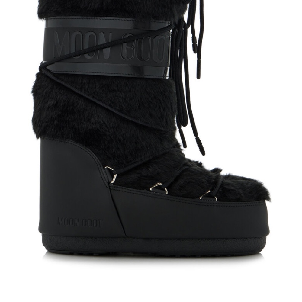 Moon Boot Women's Black Faux Fur Winter Boots